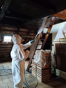 Rozsáhlá sanace dřevěných stropů a krovu historického mlýna v obci Býčkovice