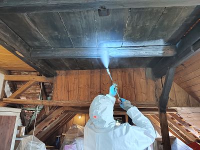 Rozsáhlá sanace dřevěných stropů a krovu historického mlýna v obci Býčkovice