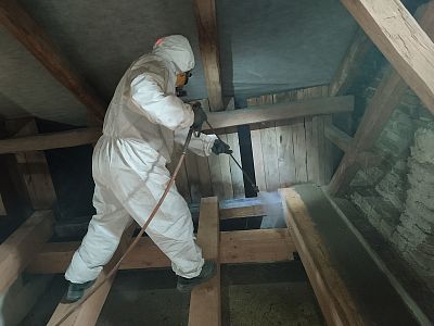 Sanace krovu napadeného tesaříkem a červotočem v Polesí u Počátek