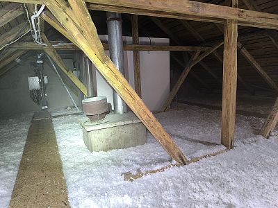 Zpřístupnění a zateplení půdního prostoru bytového domu v Lánově u Vrchlabí