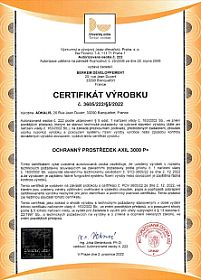 Certifikát na přípravek AXIL 3000 P+