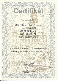 Certifikát REMMERS